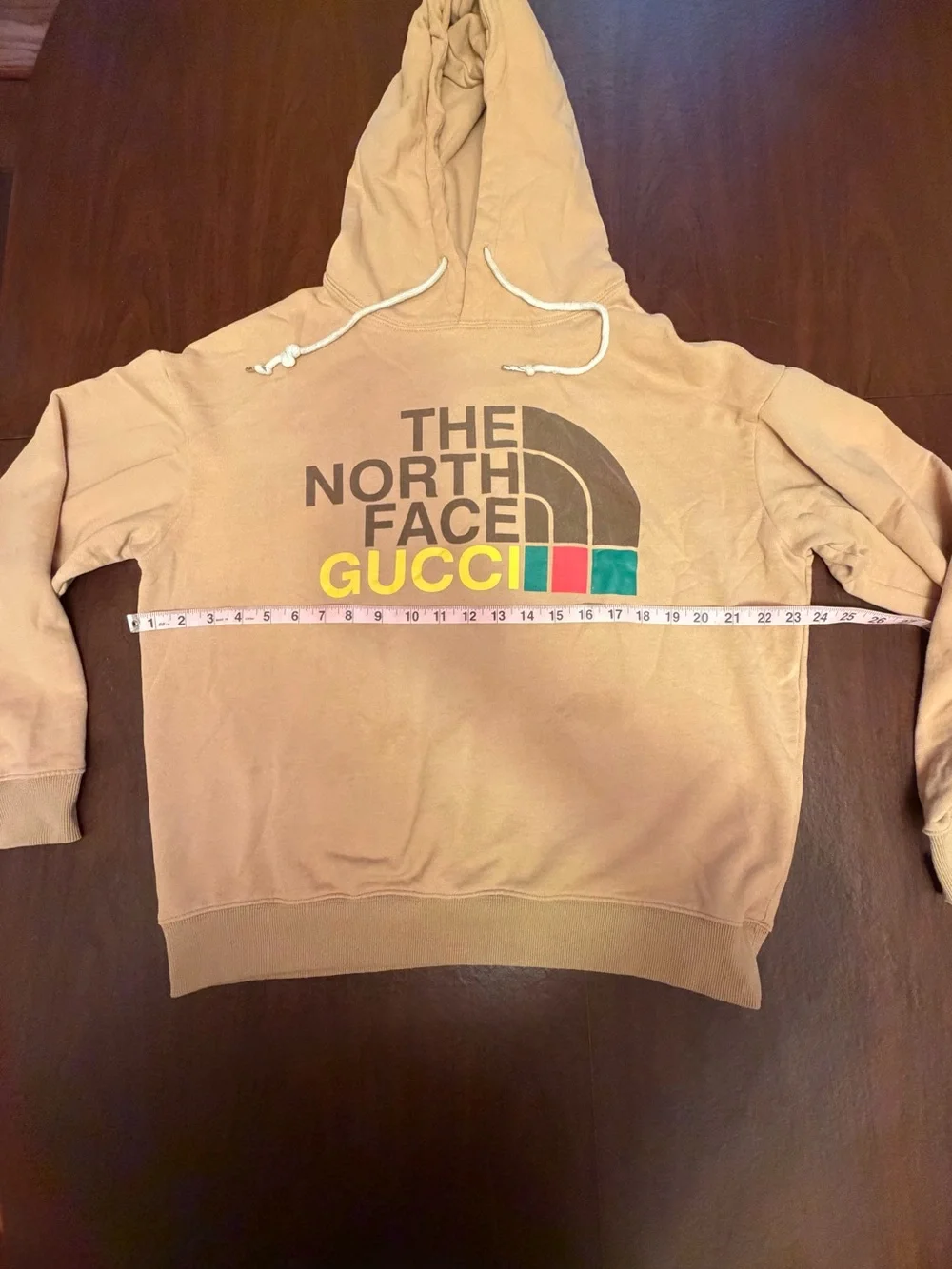Authentic Gucci x The North Face Beige Logo Hoodie XL Made in Italy